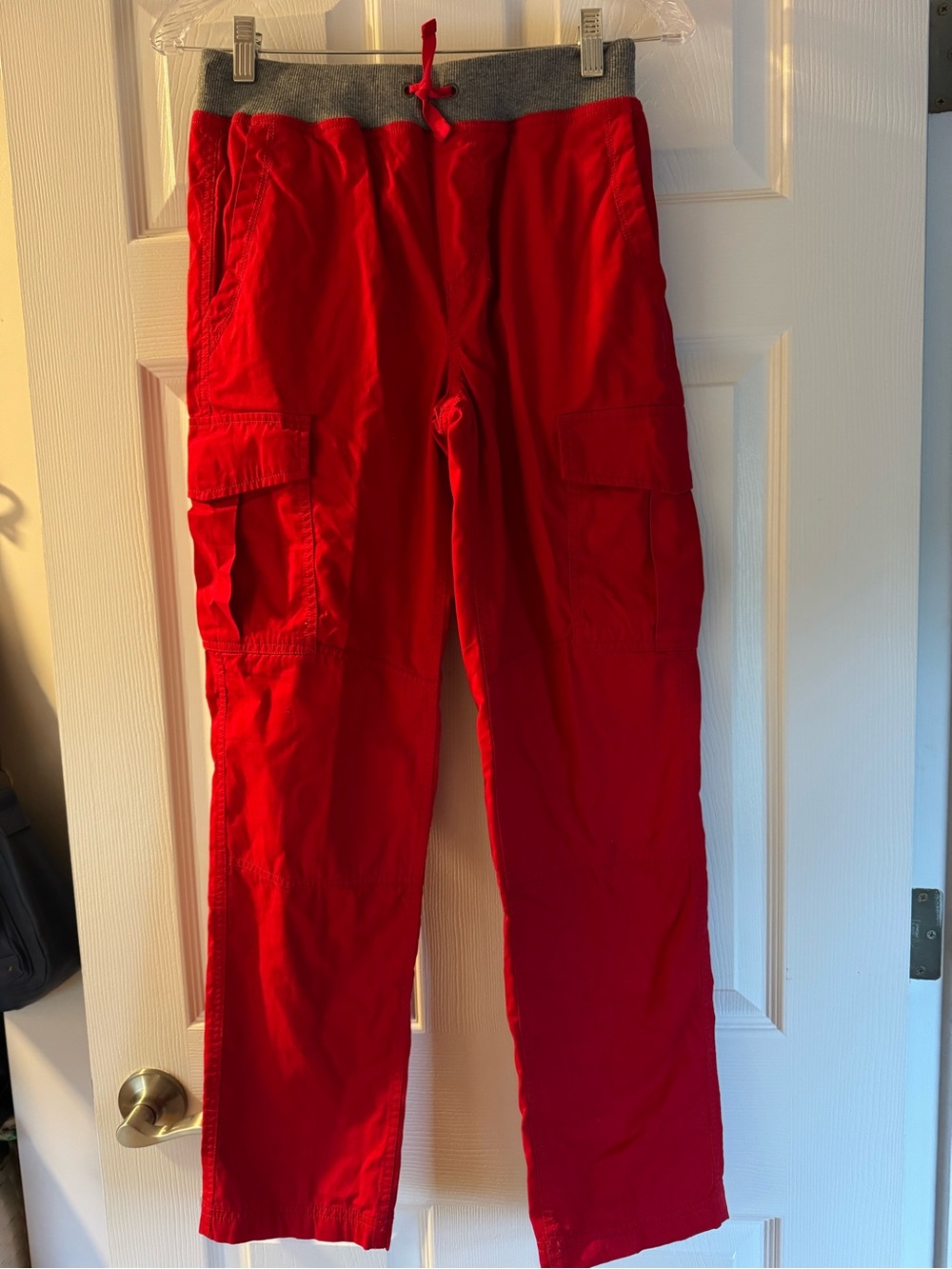 NWT Hanna Andersson Red Lined Cargo Pants Kids Size 14-16 / 160